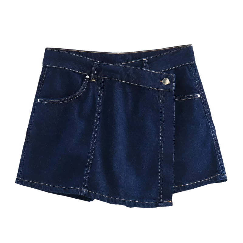 Damen Denimrock & Kurzarm-Crop-Shirt