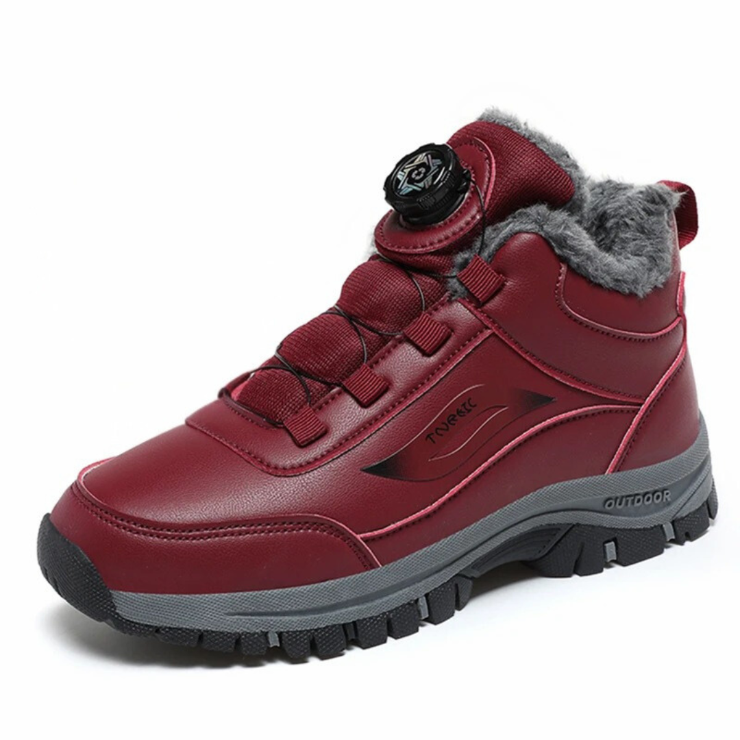 Wasserdichte Stiefelette mit flachem Plüschboden