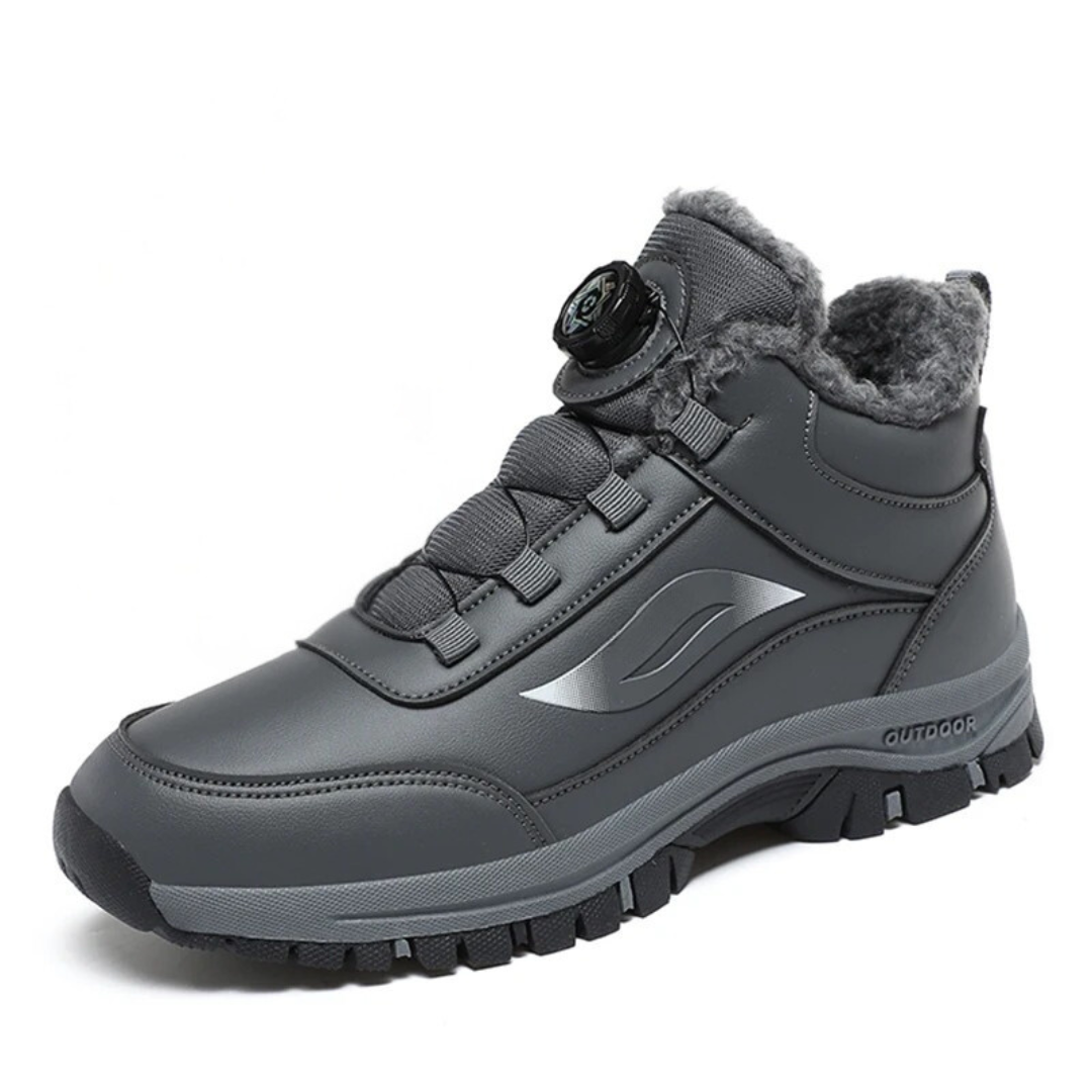 Wasserdichte Stiefelette mit flachem Plüschboden
