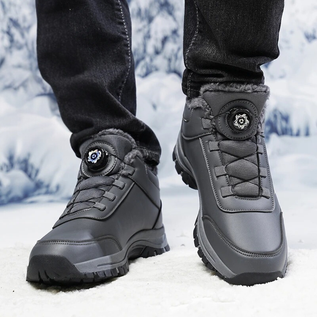 Wasserdichte Stiefelette mit flachem Plüschboden