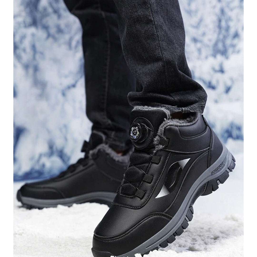 Wasserdichte Stiefelette mit flachem Plüschboden