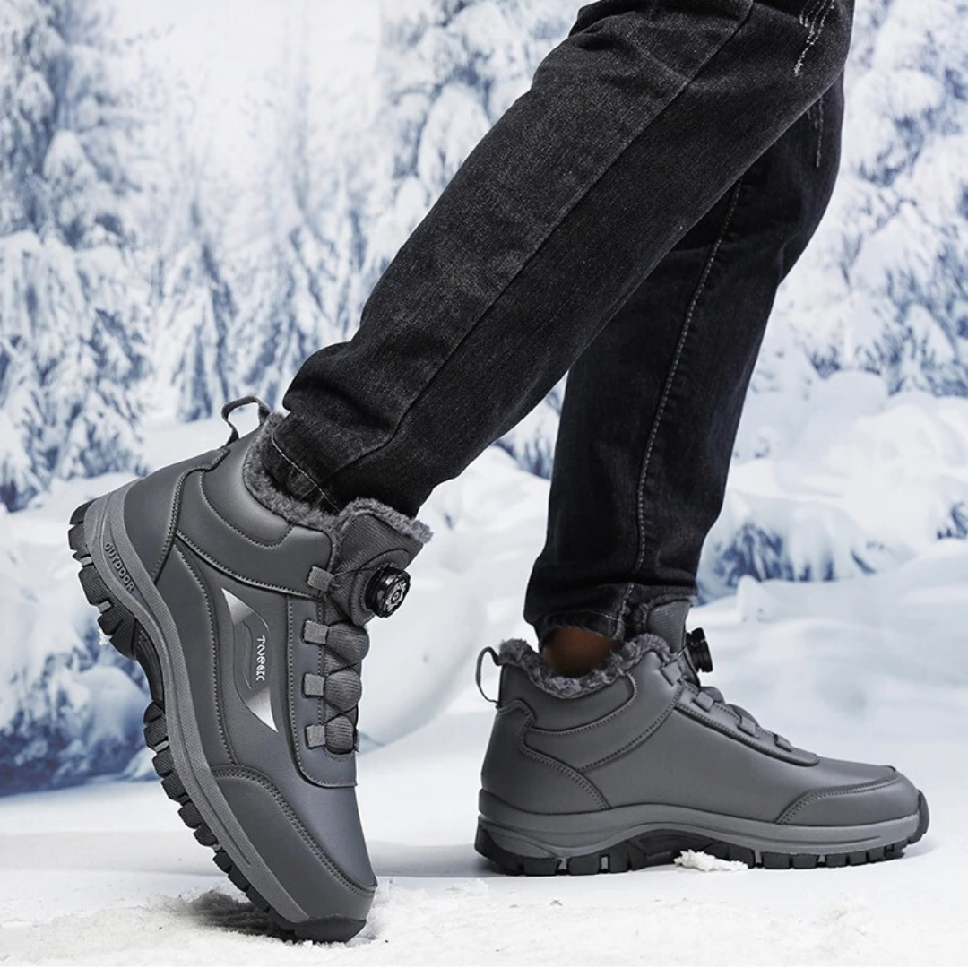 Wasserdichte Stiefelette mit flachem Plüschboden