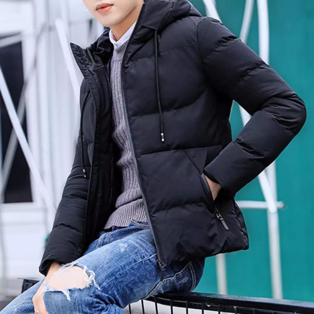 Warme Kapuzen-Pufferjacke für Männer