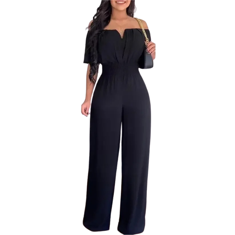 Schulterfreier Damen-Overall mit weitem Bein
