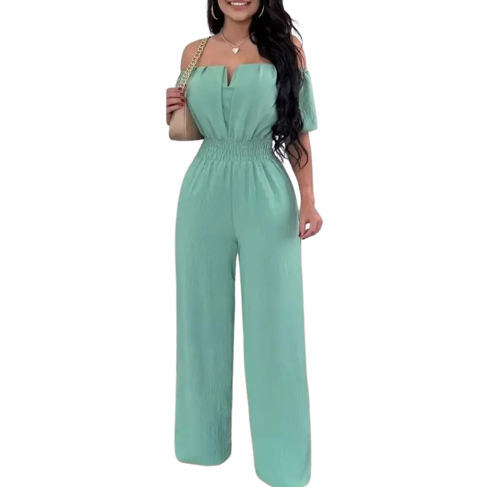 Schulterfreier Damen-Overall mit weitem Bein