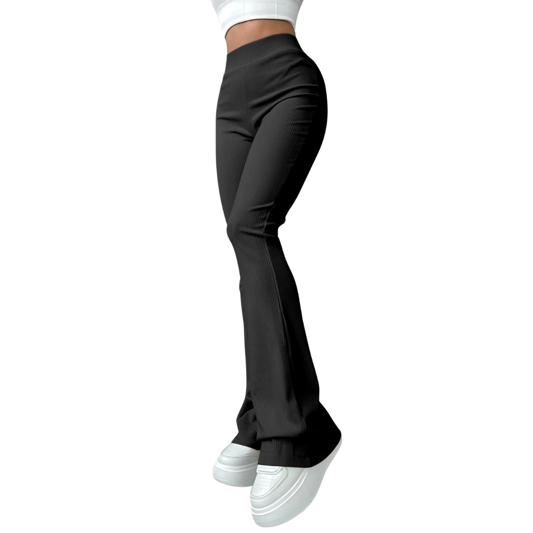 Damenhose mit hoher Taille und Rippbündchen