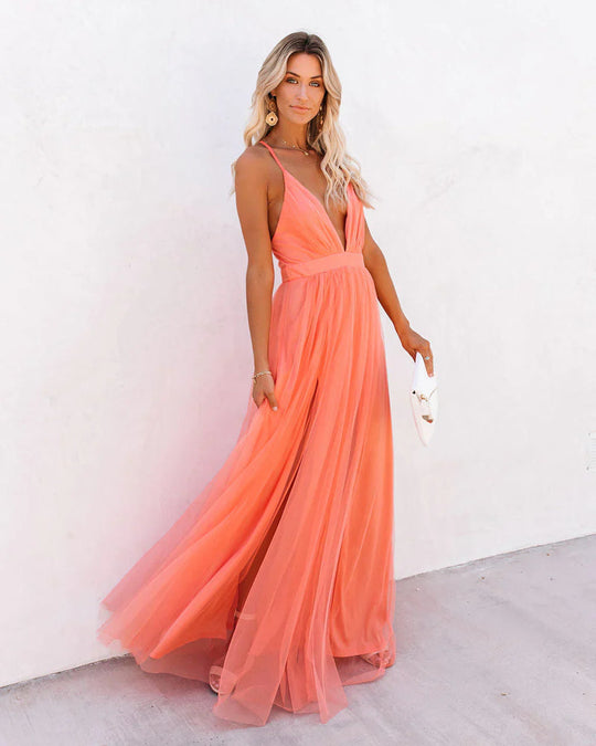 Variant image for Damen Abendkleid Elegante Fließende Silhouette Hochwertiger Stoff-1