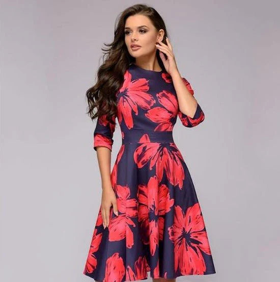 Variant image for Damen Mittellanges Kleid Festlich Hochwertiger Stoff für Hochzeitsgast-17