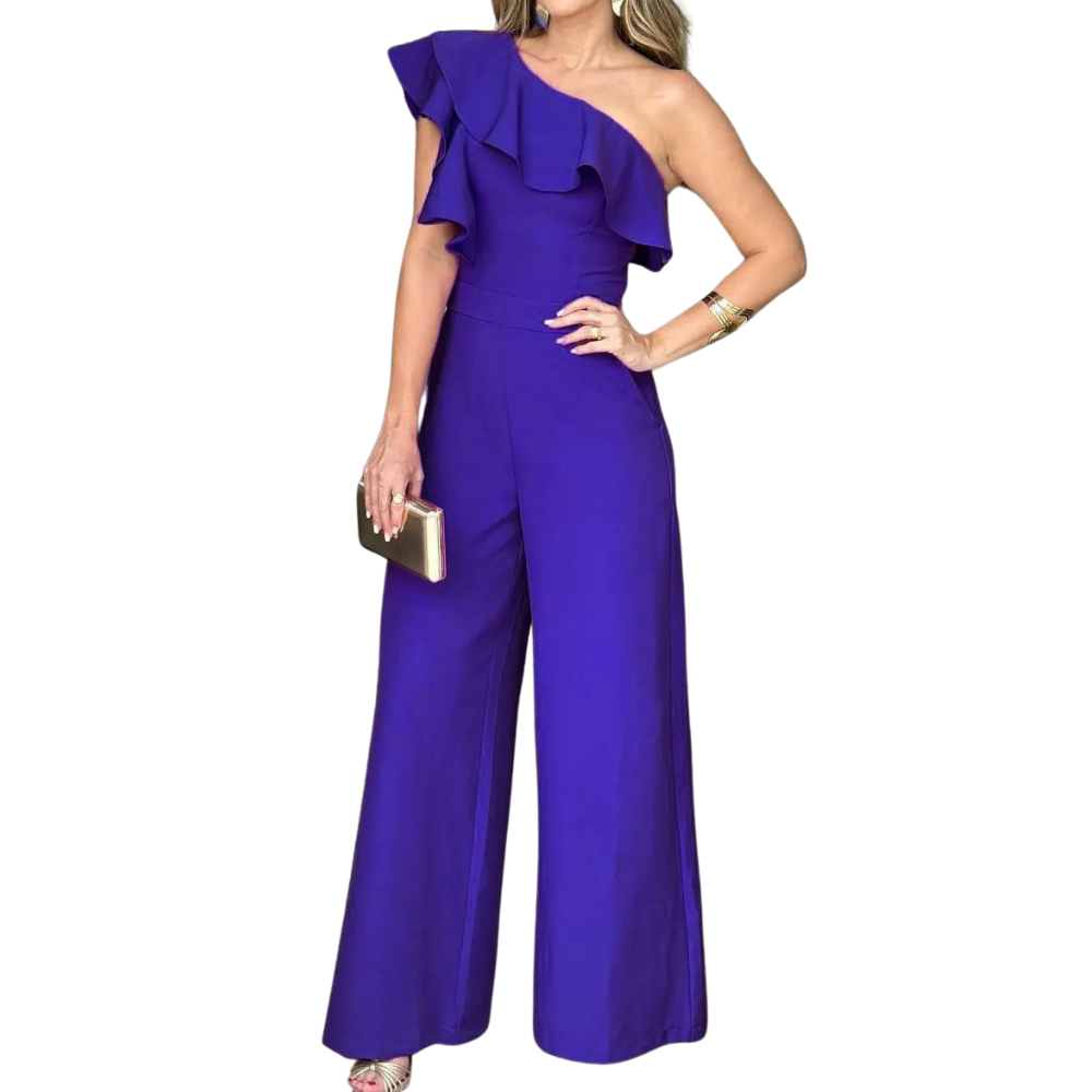 Ein-Schulter-Overall mit Rüschen für Frauen