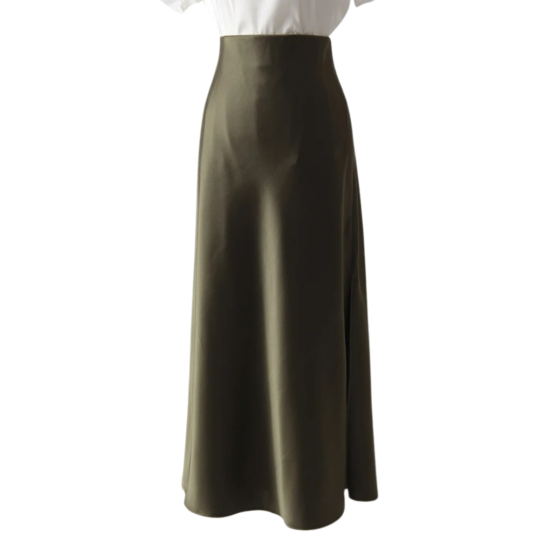 Satin-Faltenrock für Damen