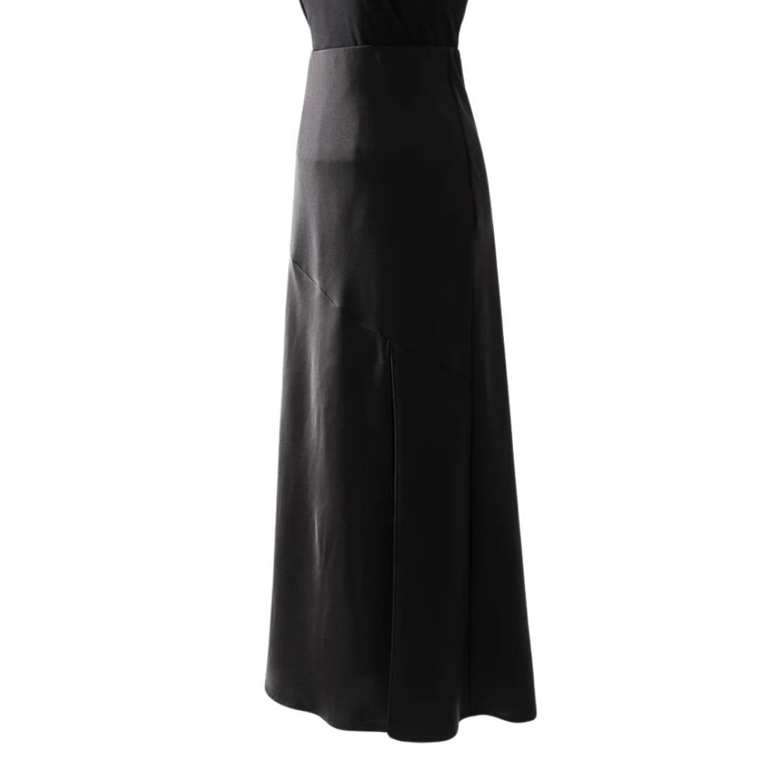 Schwarzer Bodyconrock aus Satin für Damen