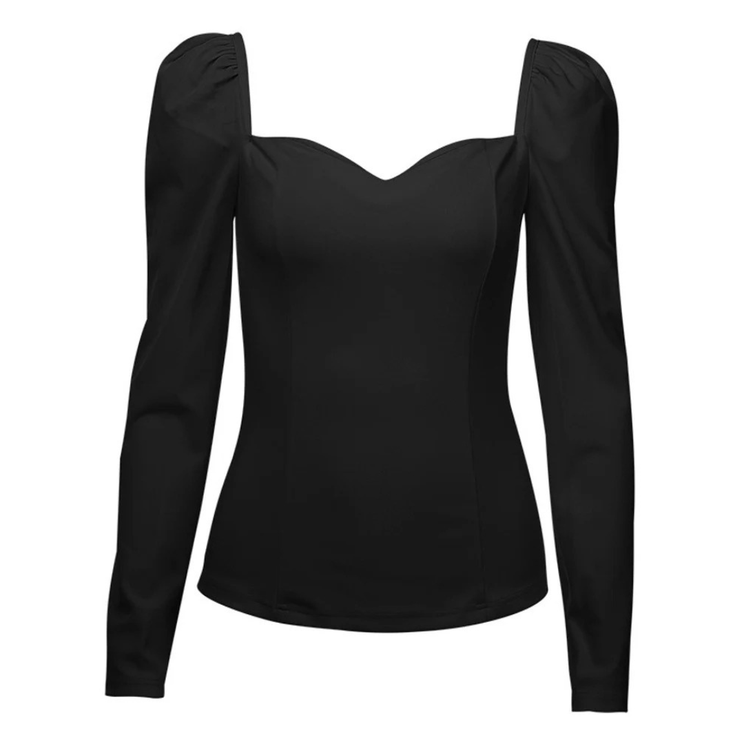 Schlanke Damenbluse mit Puffärmeln