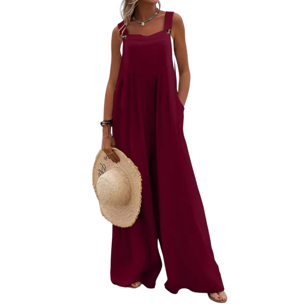 Einfarbiger Overall mit Hosenträgern