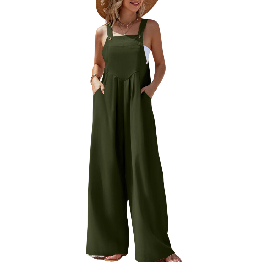 Einfarbiger Overall mit Hosenträgern