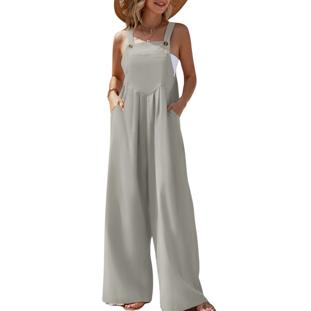 Einfarbiger Overall mit Hosenträgern