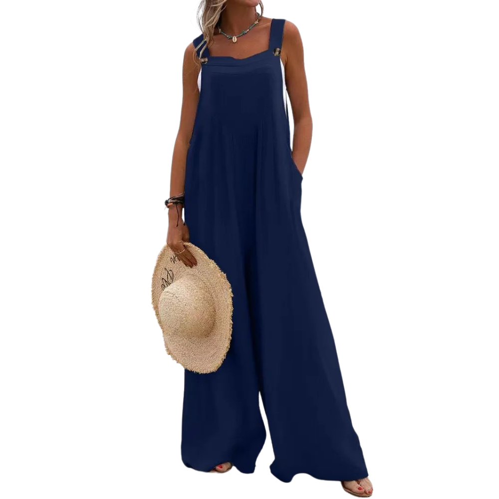 Einfarbiger Overall mit Hosenträgern