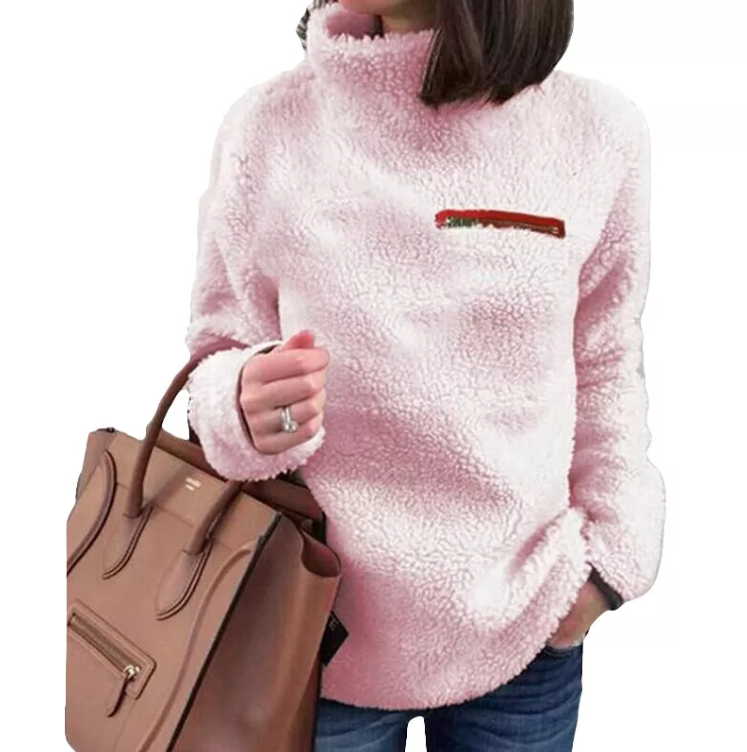 Warmer dicker Damen-Plüschpullover