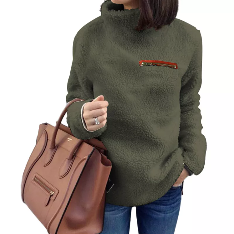 Warmer dicker Damen-Plüschpullover