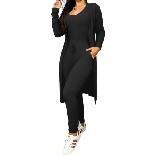 Overall und Jacke mit Tasche und Kordelzug