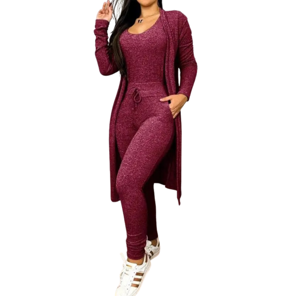 Overall und Jacke mit Tasche und Kordelzug