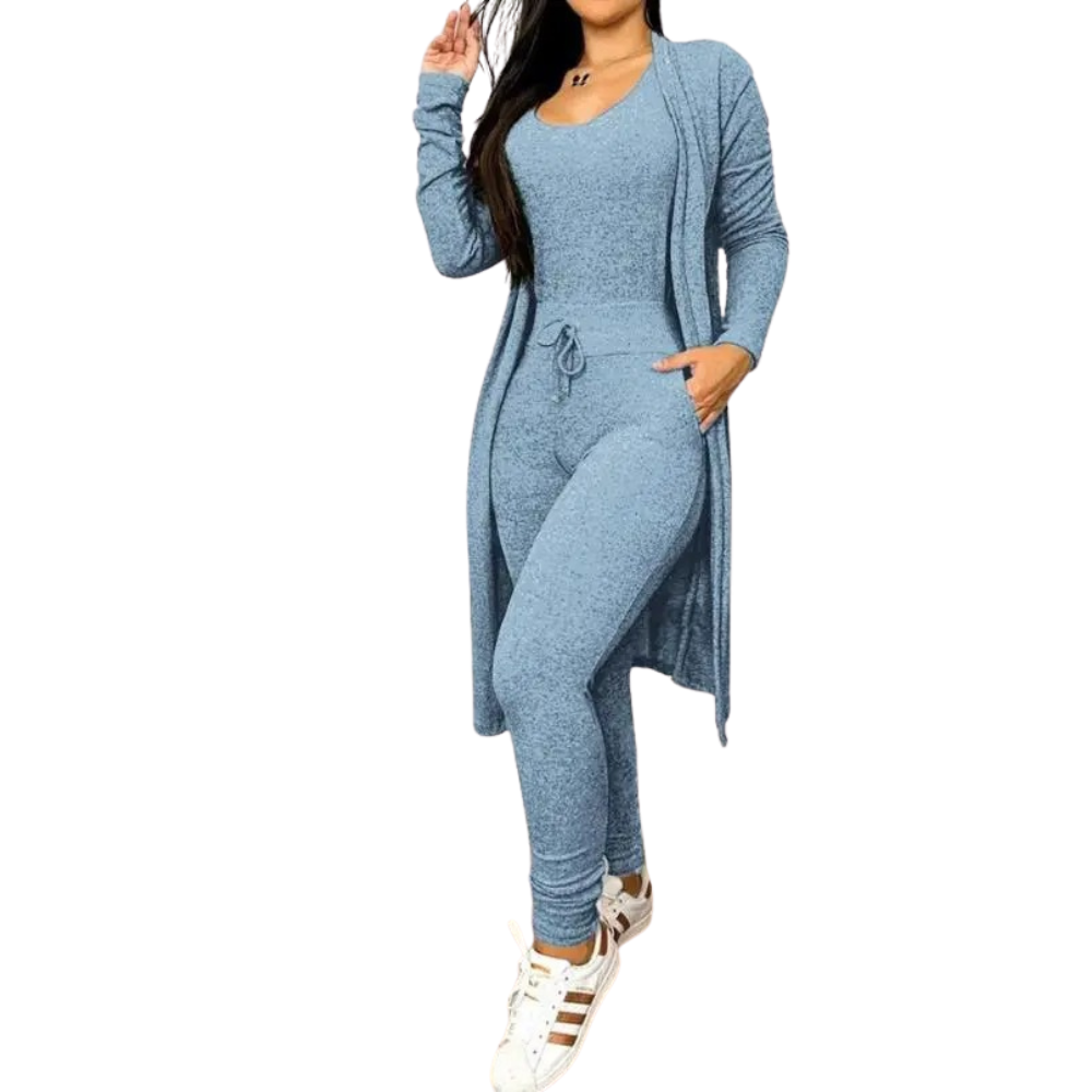 Overall und Jacke mit Tasche und Kordelzug