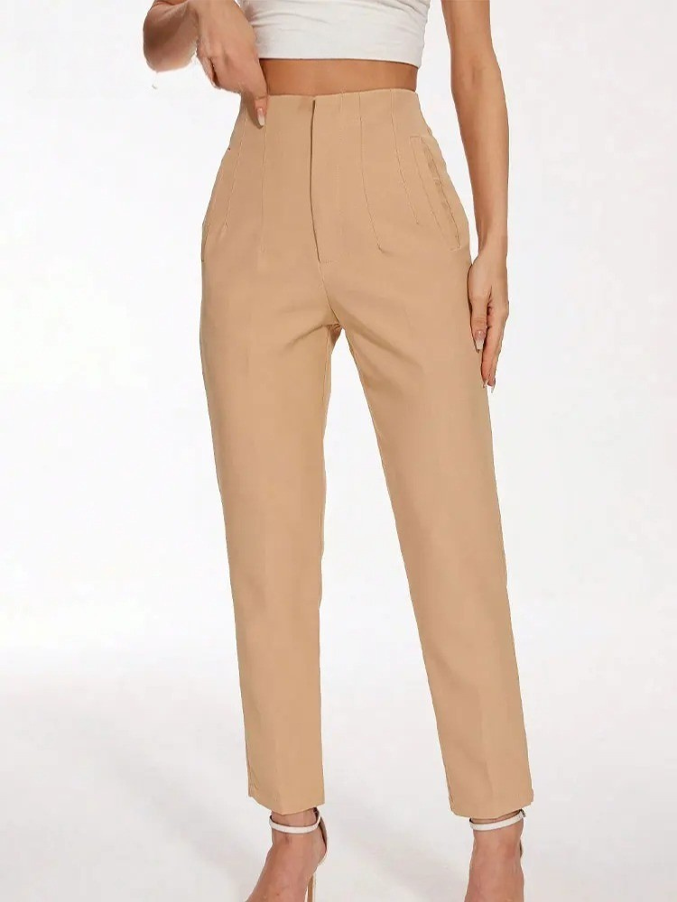 Damen-Hose mit hoher Taille und schmalem Bein