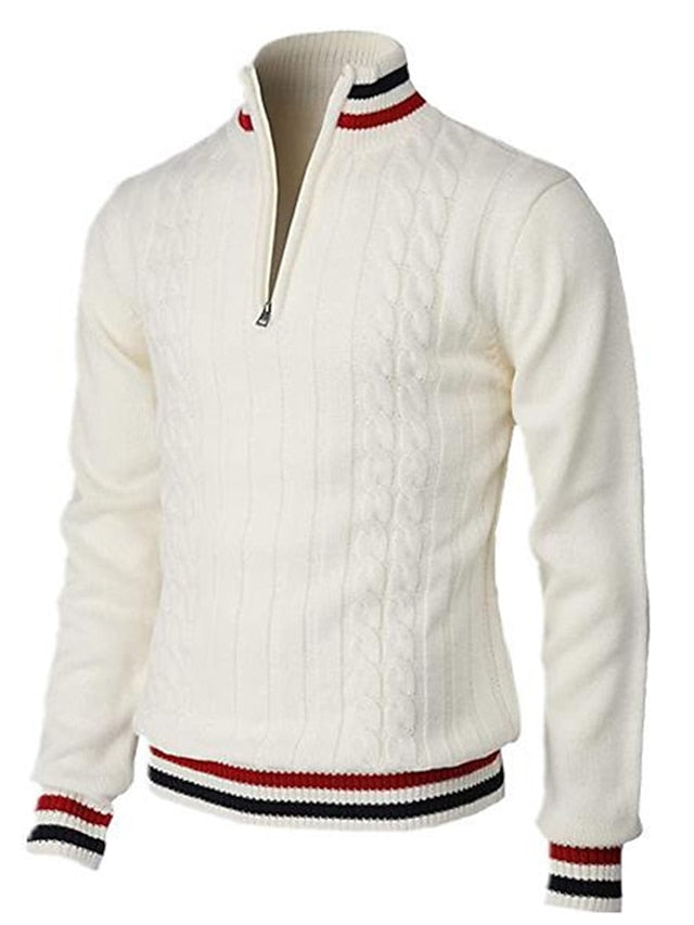Herrenpullover Zipper Strick Modernes Design Weiches Material-1
