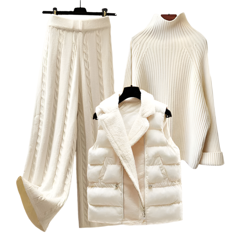 Damen Set Elegantes Design Polyester-Baumwollmischung Drei Teile 1