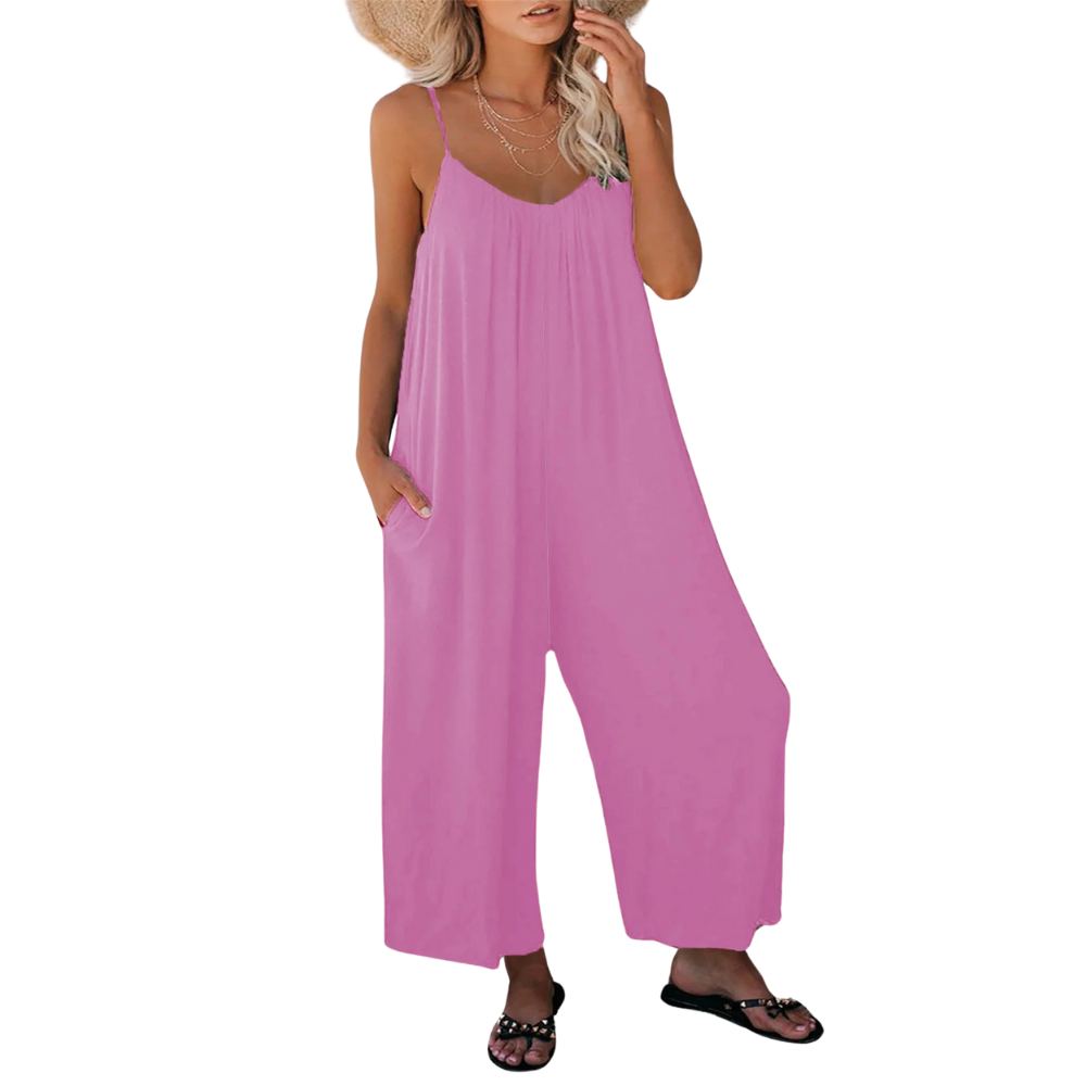 Damen-Overall mit lockerer Passform und V-Ausschnitt