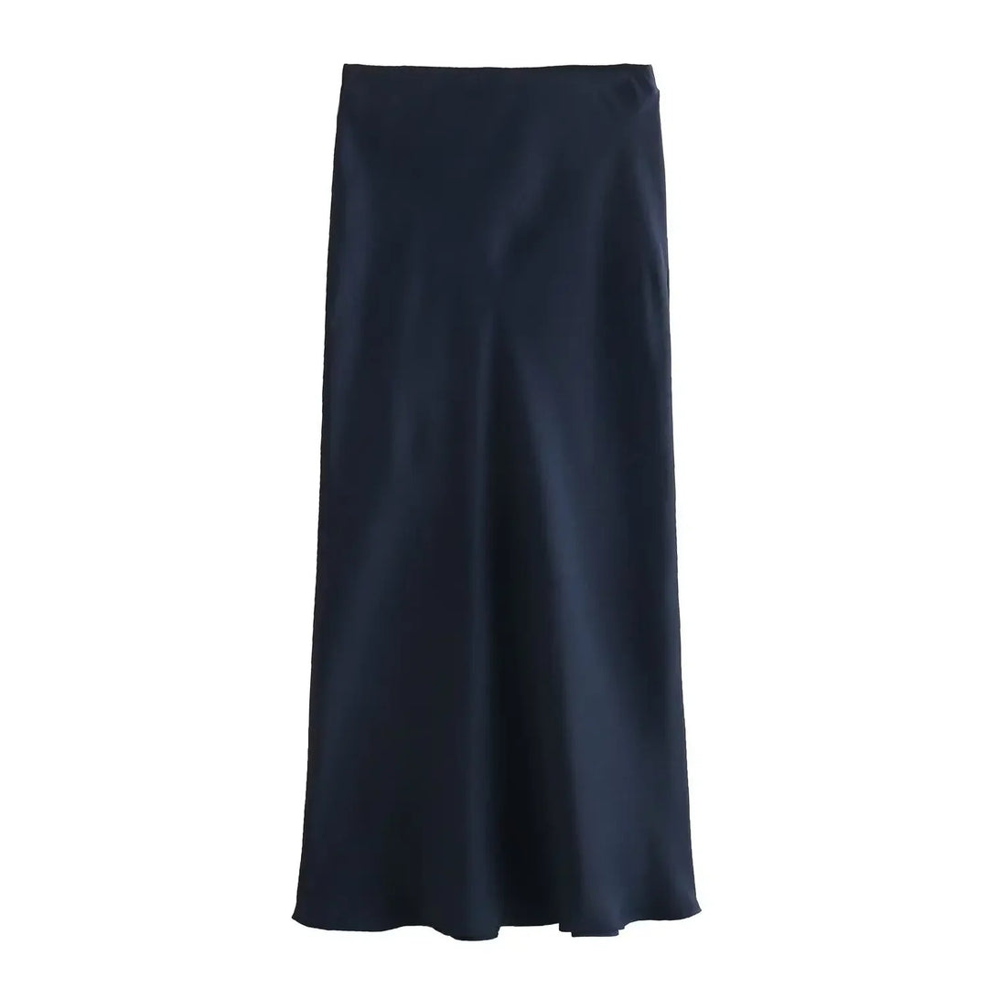 Schmal geschnittenes Damenkleid aus Satin mit Kordelzug