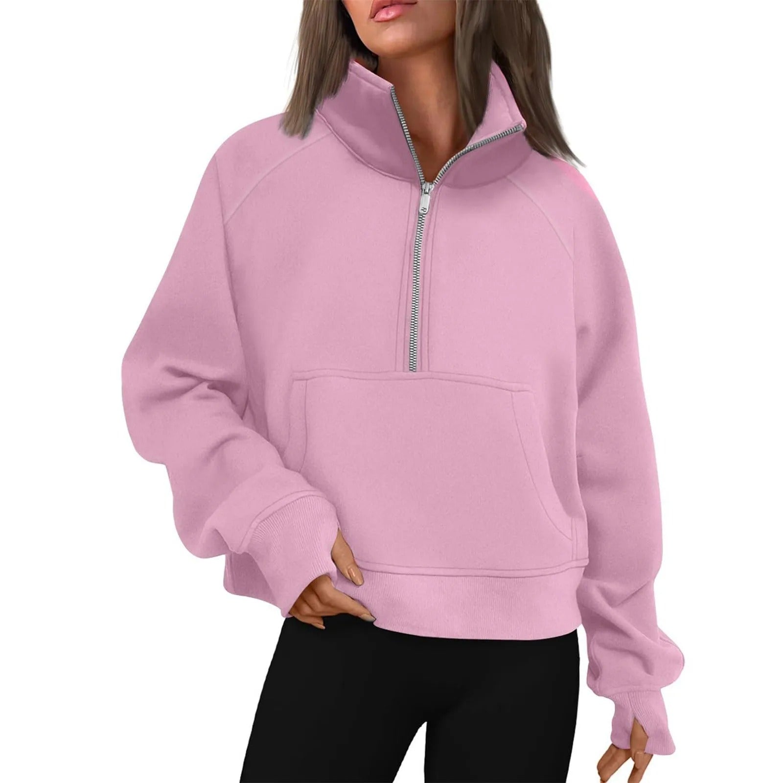 Damen-Fleecejacke mit Stehkragen