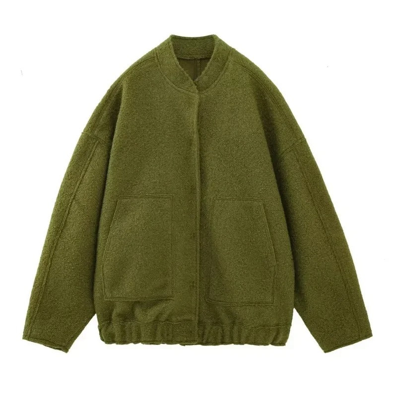 Tweed Oversized Bomberjacke für Damen