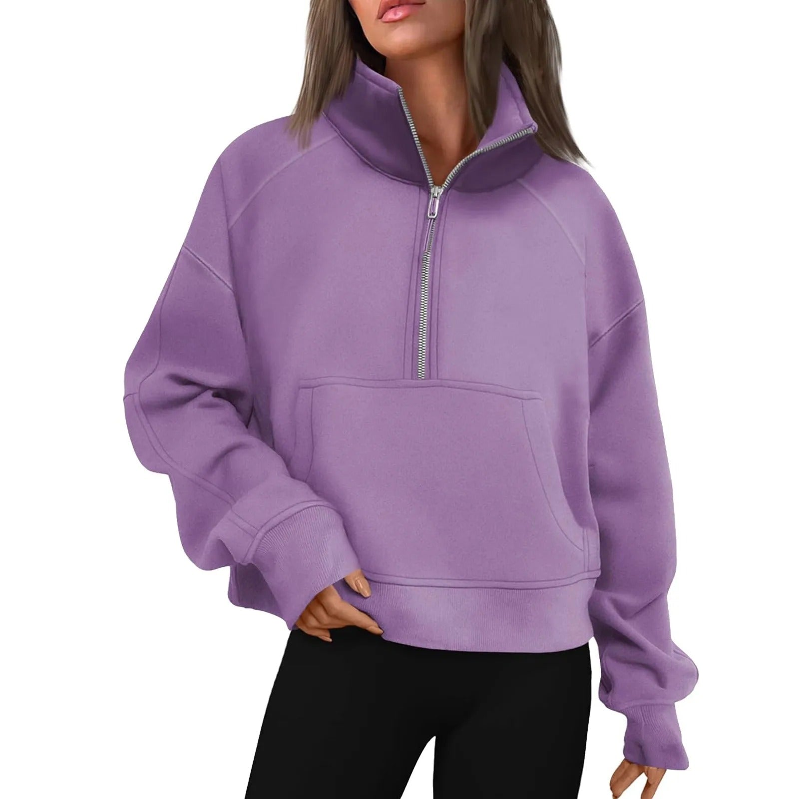 Damen-Fleecejacke mit Stehkragen
