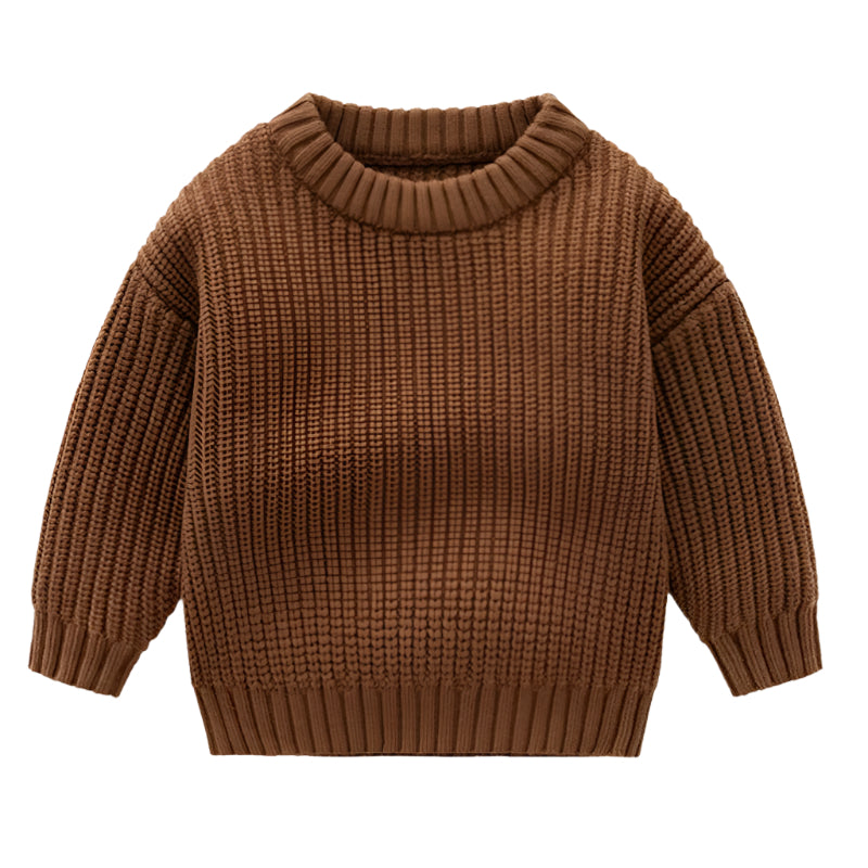 Einfarbiger Kinder-Strickpullover
