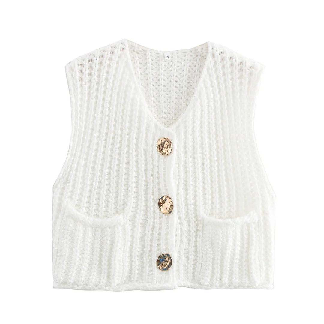 Strickjacke für Damen mit Metallknöpfen