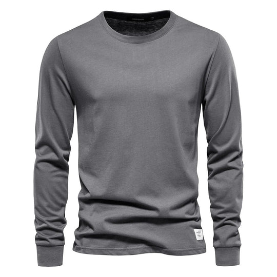 Unifarbenes Langarm-T-Shirt für Männer