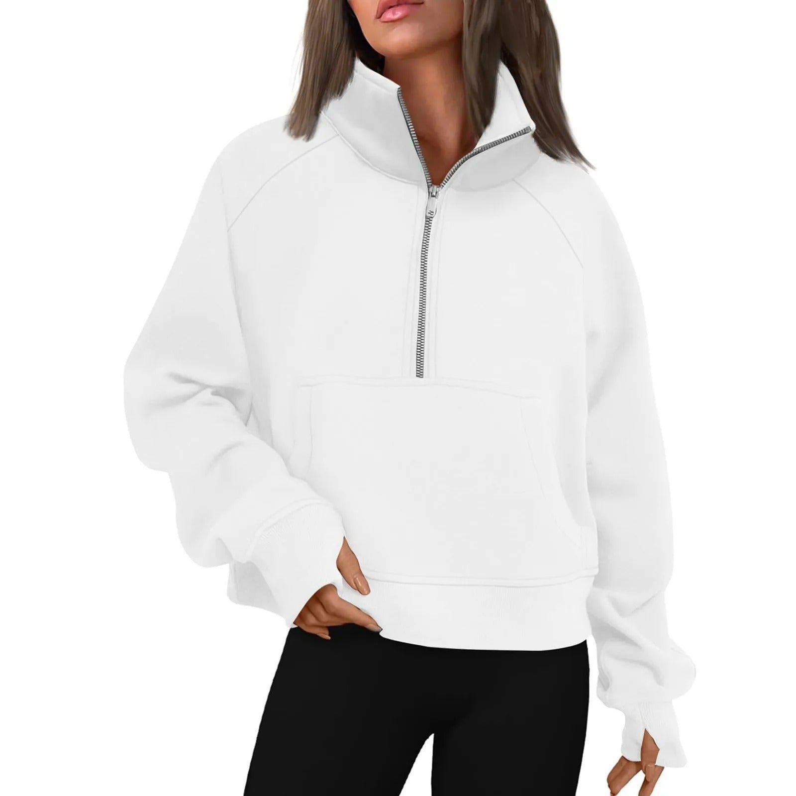 Damen-Fleecejacke mit Stehkragen