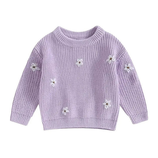 Blumenstrickpullover für Kinder