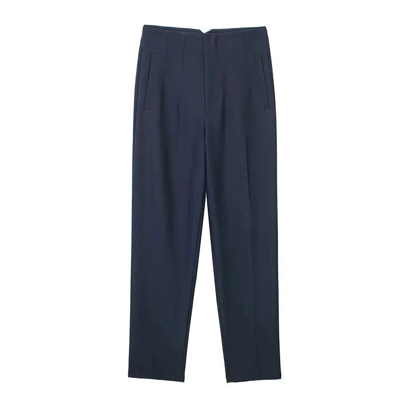 Damen-Hose mit hoher Taille und schmalem Bein