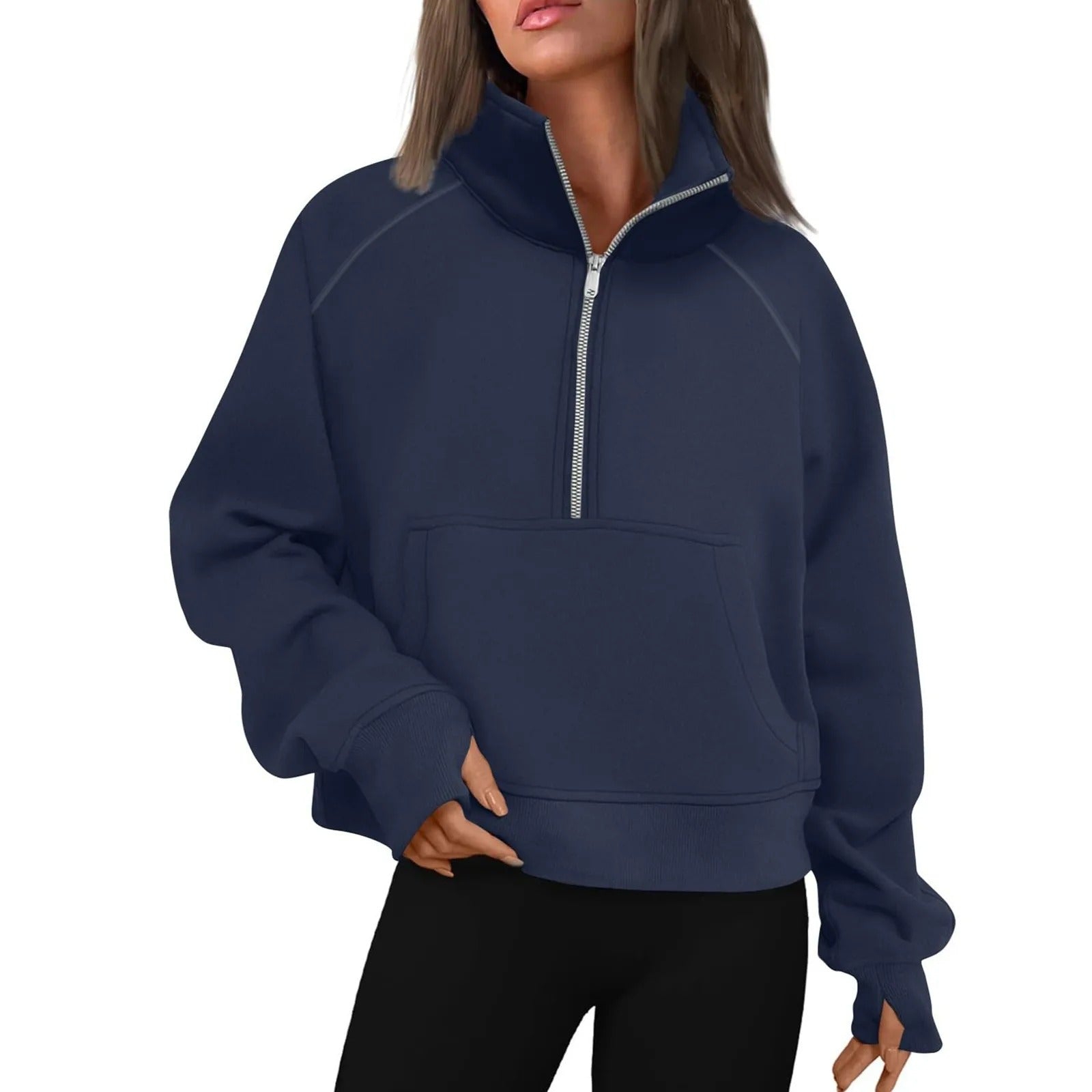 Damen-Fleecejacke mit Stehkragen