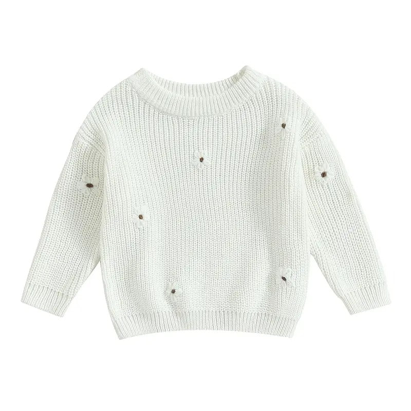 Blumenstrickpullover für Kinder