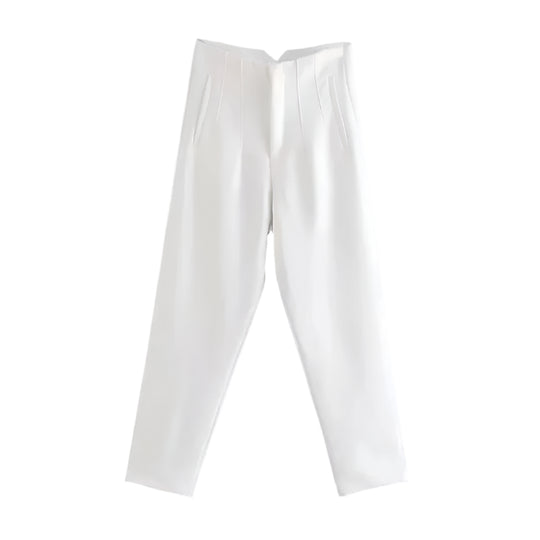 Damen-Hose mit hoher Taille und schmalem Bein