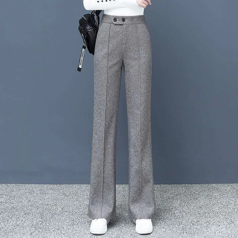 Damenhose aus Wollmischung, gerade geschnitten