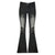 Denim-Hose mit niedriger Taille und Blumendruck