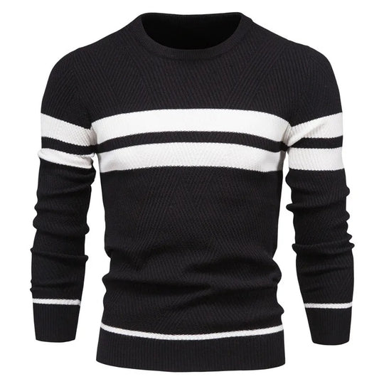 Langärmeliger Patchwork-Pullover für Männer