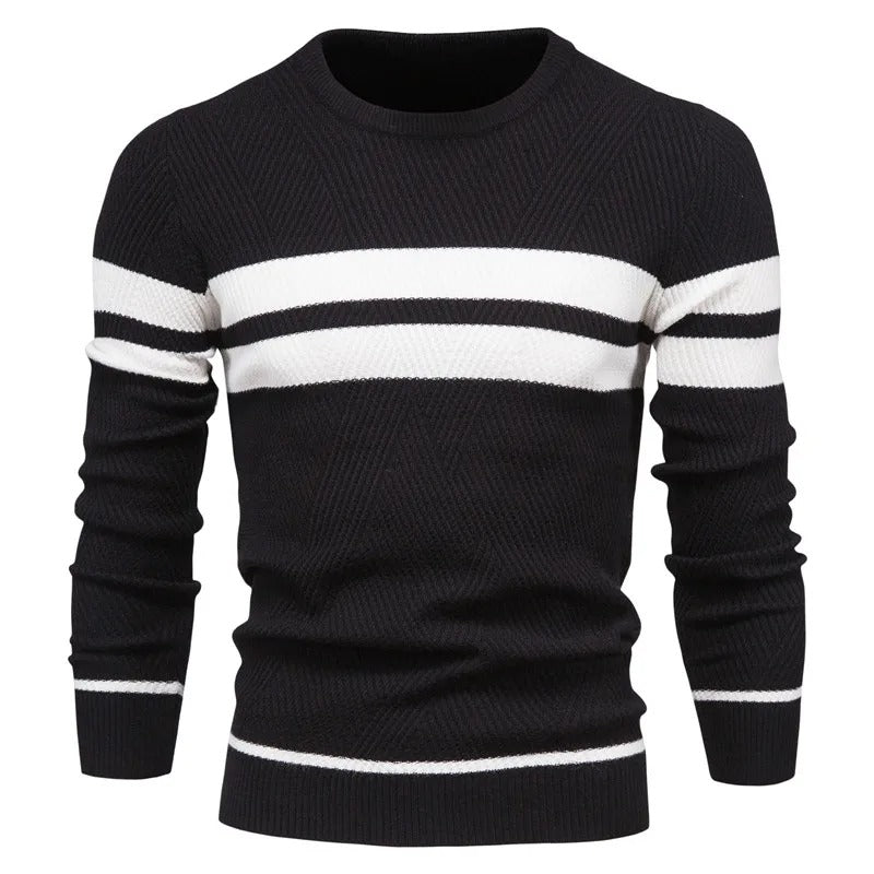 Langärmeliger Patchwork-Pullover für Männer