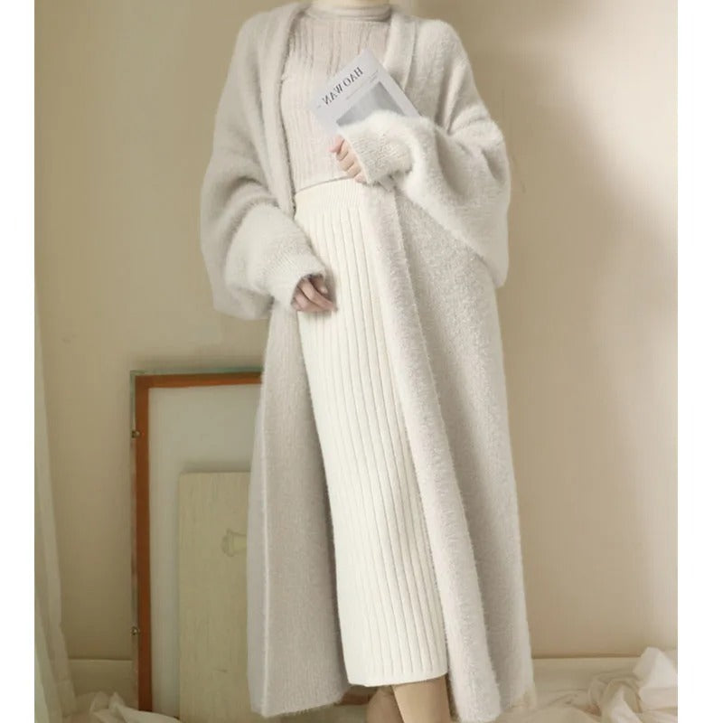 Lange Strickjacke aus Kaschmir für Damen