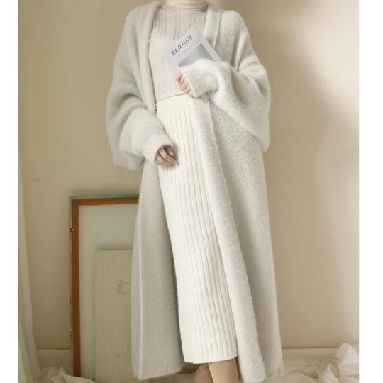 Lange Strickjacke aus Kaschmir für Damen