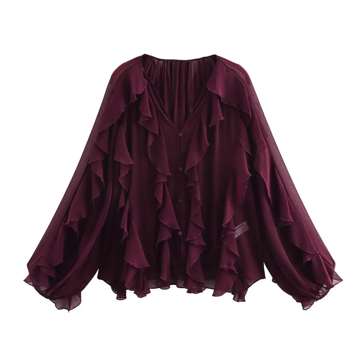 Damen durchsichtige Bluse mit Lagenlook