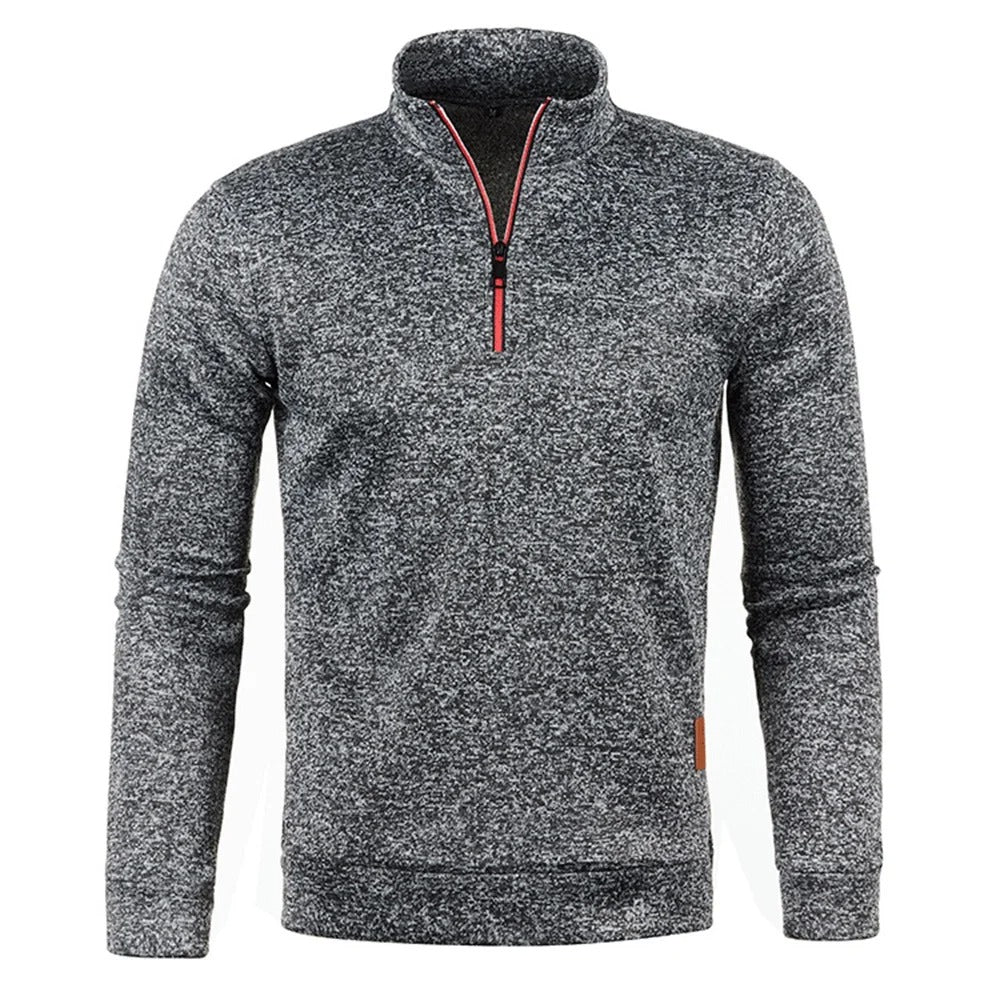 Herren-Pullover mit halbem Reißverschluss